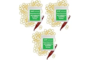 PRAIRIE HORSE SUPPLY '3/16, Orthodontic Elastic Rubber Bands, Pack of 100 (Pack of 300) or 500 pack, Natural Or Neon Light, Top Knots + Free Elastic Pleasure For Straps Heavy Force 4.5 oz 300 Pack,Natural