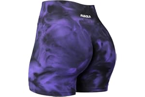 AUROLA Camo Collection Pantalones Cortos de Entrenamiento para Mujer Logotipo Sutil Sin Costuras Scrunch Gym Yoga Running Active Short