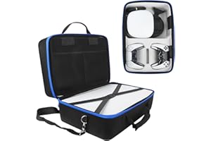 inRobert Funda para maleta PS5 compatible con disco PS5/edición digital, carcasa dura bolso con correa de hombro ajustable Stores para consola PS5, auriculares, cables, controladores y discos, azul,