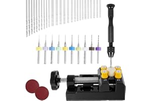 EASYHOMIE 62 Stück Handbohr Set, Schraubstockbohrer und Drehwerkzeuge Set mit 48 Stück Spiralbohrer und 0,3-1,2mm Farbbohrer für Heimwerken, Holzbearbeitung, Modellbau
