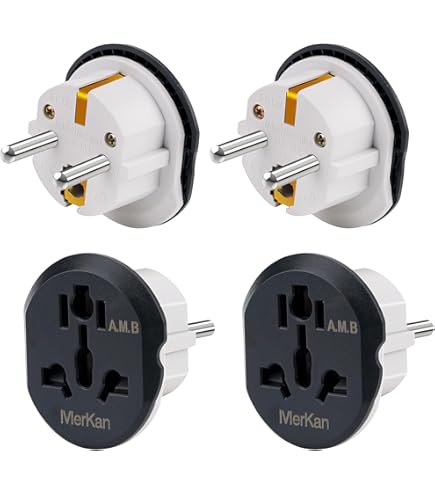Universal Reiseadapter 2er Set - EU Steckdosen Adapter Für Weltweit Reisen