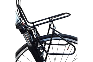 Maseaxi Porte-Bagages Avant De Vélo, Porte Bagage VTT, Porte-Bagages Avant en Aluminium Vélo, Porte-Bagages Vélos De Route, Vélos Pliants, Accessoires De Vélo De Montagne, Capacité De 15 Kg Noir