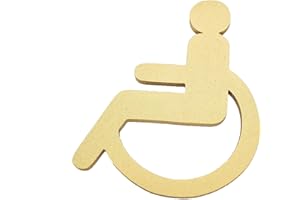 MIA STUDIO Panneaux de porte pour homme et femme - Symboles pour café, bar, restaurant, bureau ou lieu public, fabriqué en bois au Royaume-Uni, panneau d'affaires (panneau de toilette handicapé, doré royal)