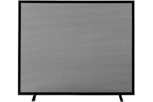 BONUSSI Parascintille per Camino 70x51 in Ferro Verniciato Grigio Martellato