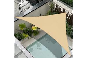 COOL AREA żagiel przeciwsłoneczny trójkątny 3x3x4.25m, ochrona przed promieniowaniem UV,odporny na działanie wody,na balkon,taras,do ogrodu,kolor Piaskowy