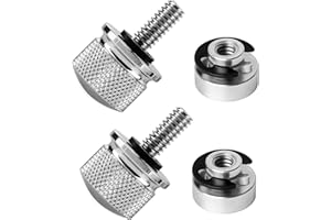 T TAKONE Harley Davidson Zubehör – 2 Sätze Motorrad Sitzschrauben aus Aluminium, mit C-Clips & Rändelschraube für eine sichere Motorrad Sitzbank Befestigung (Silber)