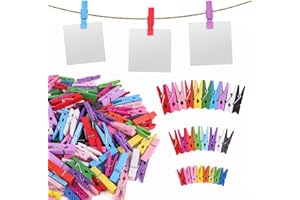 Svalor 150 Stück Mini Bunt Holzklammern, 2.5/3/3.5cm Holzklammern Klein, Mini Wäscheklammern Holz, Deko Klammern, Kleine Holzklammern für Fotos Bilder Collagen Postkarten Geschenke（DREI Größen）