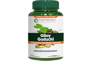 PURE NUTRITION NATURAL TREASURES Pure Nutriton Giloy Guduchi Extract Capsule 700mg | 120 Veg Caps | Immune Health Support | 700mg Giloy Extract Equivalent to 5200mg Giloy Powder | Non GMO