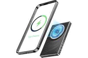 Ntaanoo Magsafe Power Bank 10000mAh, Mini PowerBank Wireless 20W Ricarica Rapida con Ingresso e Uscita USB C, Caricatore Portatile Magnetico per iPhone 16/15/14/13/12 Pro Max/Mini/Plus (Nero) mp101
