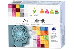 NOVA DIET Novadiet - ANSIOLIMIT Cápsulas con Vitamina B6, Magnolia, Tulsi, GABA, Pasiflora, Flor de Azahar, Vitamina B6, Ayuda a Disminuir la Ansiedad, Agobio, Estrés y el Nerviosismo - 60 Cápsulas