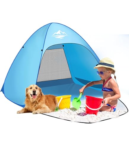 Ombrellone Leggero Conchiglia Da Spiaggia Idena Con Protezione UV 40+ - Tenda Da Sole 2-4 Persone, Leggera E Compatta, Per Mare E Giardino Ripario Spiaggia Pieghevole - copertina