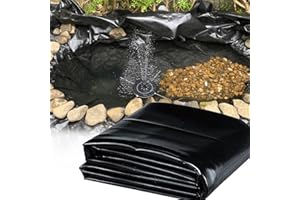 GAOMMINI Revestimiento para estanques de exterior de 2 x 2 m, 3 x 2 m, 5 x 8 m | Membrana impermeable de láminas de plástico de polietileno | Membrana resistente para piscinas de jardín - 0,12 mm de espesor(8x