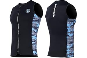 X-MANTA Muta Top In Neoprene Immersione Pantaloncini per Uomo e Donna Muta Gilet Zip Frontale Senza Maniche Muta Umida Top In Neoprene Muta Umida Gilet Giacca Immersione Vest Nuoto Canoa Surf