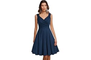 GRACE KARIN Damen Spitzen Rockabilly Kleid Knielang Retro Vintage Kleid