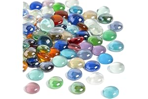 ‎HAKACC HAKACC Bunte Glassteine & Muggelsteine 180-200 Stück 900g｜15-20mm Farbige Glasnuggets für Aquarium, Vasenfüller, Hydrokultur & Deko｜Hochwertige Mischfarben Ziersteine, Ideal für DIY-Projekte