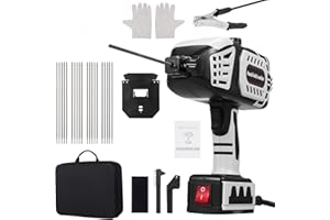 Geevorks Saldatrice elettrica portatile, 120A, saldatrice manuale con inverter IGBT, regolazione continua della corrente, saldatrice ad arco, con 20 barre di saldatura