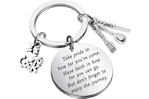 ENSIANTH Chef Keychain Gifts Culinary School Gifts Chef Charm Cooking Jewelry Take Pride in How Far You Have Come Cooking Lover Gift
