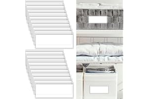 LUXIREMI 30 Stück selbstklebende Etikettenhalter, Klebeetikettentaschen mit leerer Karteikarte 3*1,3 IN klare Klebetaschen Aufbewahrungsbehälter mit Namensetiketten für Regale, Briefkästen, Ordner, Schubladen,