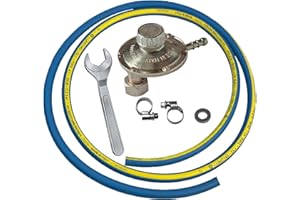 Crisalide® Kit Tubo Gas GPL Regolatore Attacco Verticale Variabile e Chiave – 1,5 m – Attacco Universale – Accessori Inclusi – Ideale per Stufe, Fornelli, Barbecue