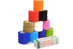 WYTNB 20 rolek samoprzylepnego bandaża, 2,5 cm x 4,5 m spójny elastyczny bandaż, wielokolorowy, bandaż samoprzylepny, bandaż na nadgarstek, kostkę, bandaż mocujący do ochrony stawów, zwierząt domowych