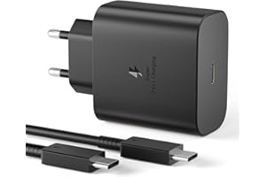 AGEEMY Chargeur USB C, 45W Chargeur Super Charge Rapide pour Samsung Galaxy S25,S24+,S24 Ultra,S23+,S23 Ultra, S22,S21,Note20 Prise Secteur USB C Adapteur Chargeur Rapide de Rechange d'origine + 1.5M Type-C