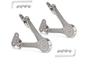 QBOSO Heavy Duty Lid Stay Hinges Folding Lid Support Hinge,Perfect for Cabinet,Closet,Wardrobe or Toybox 110 Degree (Heavy Duty Style 1 Pair)