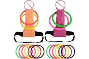 PLAGUFAS Hen Party Games for Adults 2pcs Bachelorette Party Favor Night Party Ring Toss Game Party Games Hen Girls Night Novelty Props Adult Simulation Shaped Toss Game