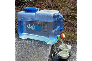NIKTULE Tanica per acqua da 12 l, rubinetto di scarico, tappo a vite, contenitore portatile per acqua potabile, senza BPA, campeggio, auto