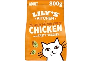 Lily's Kitchen Wykonane z naturalnych składników sucha karma dla dorosłych kota torba kurczak z warzywami przepis bez ziaren 4 x 800 g