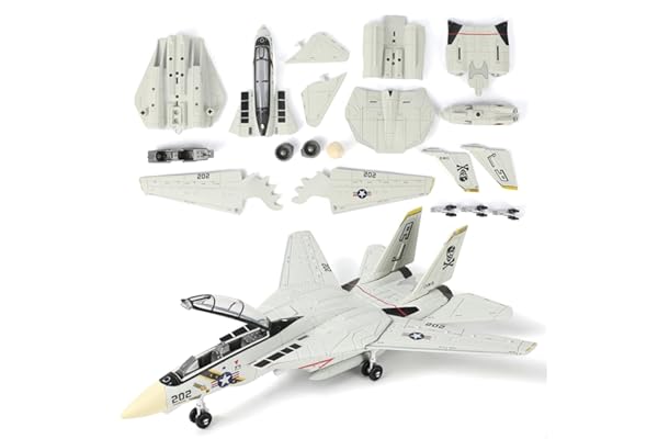 SEBUNAS 1:72 Échelle F-14 Tomcat Avion de chasse Kit de construction rapide en plastique Militaire F14 Jouet Avion Assemblage Modèle d'avion avec support Cadeau pour enfants (36 pièces)