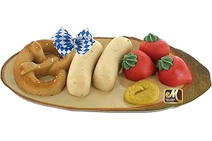 Odenwälder Marzipan Vesperbrettchen 200g mit Brezel, Radieschen, Weißwürste und Senf