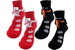 BINGQILING Weihnachtssocken mit Magnetischen Händen, Magnetische Hände Socken Weihnachten Damen Herren, Hand in Hand kuschelsocken mit Magnet, Lustige Weihnachts Geschenke für Paare, Frauen Und Männer