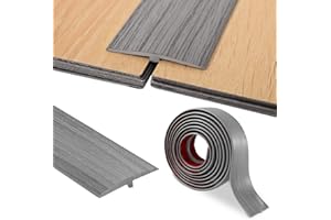 BOCGUY Profilo di transizione autoadesivo, profilo a T, PVC listello di transizione 5 x 300 cm, per porte e pavimenti di collegamento di piastrelle in laminato