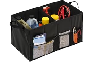 Honey-Can-Do SFT-01166 Miękka skrzynia do przechowywania, czarny składany organizer do bagażnika samochodowego