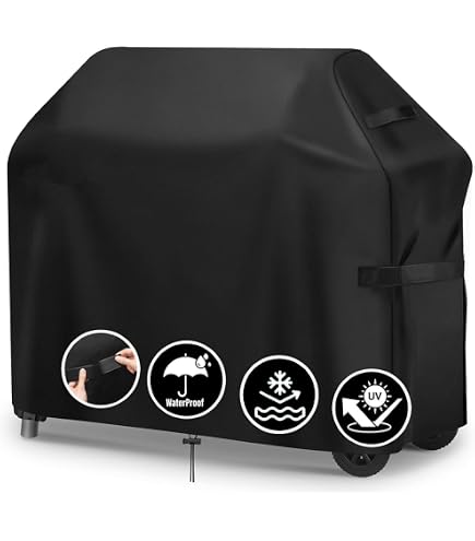 Housse De Protection Pour Barbecue Rond – 89 X 69 X 115 Cm – Imperméable 210D – Résiste à La Pluie, Poussière Et UV – Gris, Noir, Blanc, Marron - 5