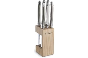 LOU LAGUIOLE AMEFA Bloc de 6 couteaux steaks Gamme Tradition - Poivre, taupe, perle