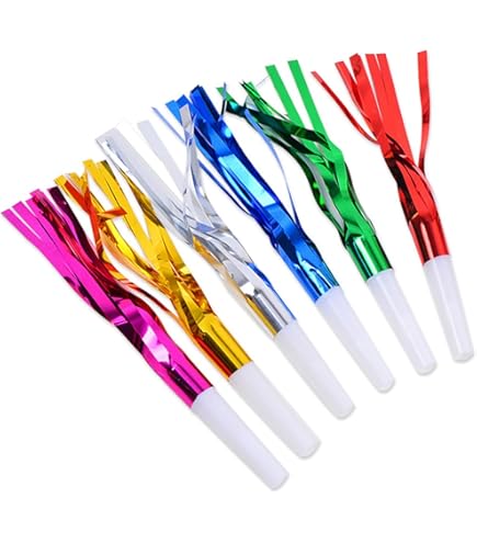 Set 3 Trombette Maxi Da Feste - 33cm Con Frange, Per Carnevale E Compleanni - Foto 5