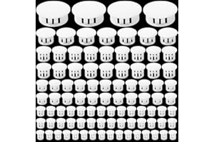 Ouligay 160 Stück Kunststoff Lochstopfen Möbel Abdeckkappen für Bohrlöcher Plattenlochstopfen Möbel Lochabdeckung Verriegelungslochrohr für Möbel 6 Größen 5mm 6mm 8mm 10mm 13mm 25mm Weiß