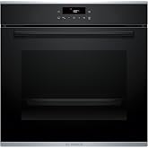 Bosch HBA272BB3, Series 4 Built-in Oven, 60 x 60 cm, Self-Cleaning by Pyrolysis and Hydrolysis, LED Touch Control, 3D Hot Air