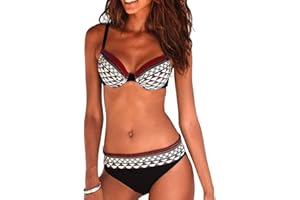 JFAN Bikini Mujer Estampado Tribal Push Up Trajes de Baño Ropa Sexy Bohemia Conjunto Bikinis