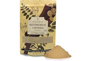 FRISAFRAN | Radici di Liquirizia macinata BIO | RADICE IN POLVERE | Liquirizia pura | bastoncini liquirizia polvere | Radici di liquirizia | stecche liquirizia | Direttamente dal produttore | 100g