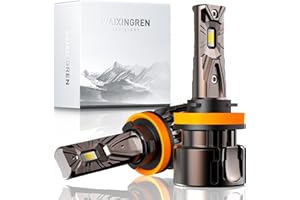 WAIXINGREN Upgrade H11 LED Headlight Bulb, 26000LM 400% Brighter Wireless, 6500K White Bright High or Low Beam H11 Headlight Bulb with Fan, Halogen Replacement, Plug and Play, Pack of 2 (H11/H9/H8)