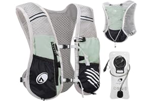 Outplea Running Vest with 2L Hydration Bladder, Lightweight Hydration Backpack for Bicycle Men Women, Reflective Hydration Vest Running Backpack Water Backpack for Running Marathon Jogging Cycling MTB