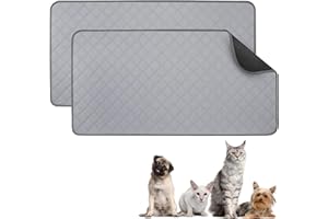 VavoPaw 2 szt. Świnka morska Świnka morska Wodoodporna Zmywalna Polarowa Wyściółka Klatki | Pościel dla świnek morskich | Mata do pipi dla zwierząt domowych - 120 x 60 cm, szara