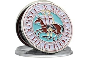 MERCOLLECTION Pièce de monnaie en métal représentant les chevaliers Templiers en relief, collection de médaillons commémoratifs