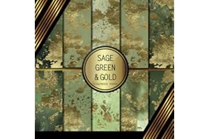 Scrapbook Paper: Sage Green & Gold: Double Sided Craft Paper For Card Making, Origami & DIY Projects | Decorative Scrapbooking Paper Pad