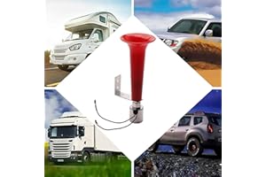 FARBIN Klaxon à Air Sifflet 12V-24V Klaxon de Sifflet à Pression Universel 120db Sifflet Turc Rouge Pour Voiture Camion Tracteur Moto