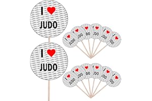 AK GIFTSHOP I Love Judo – Fête Food – Gâteau Cupcakes – Picks – Drapeaux – Décorations à poser (lot de 14)