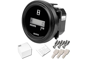 NInE-ROnG JR-HM005AC Compteur horaire AC 86-230V Compteur horaire LCD rond Compteur horaire à quartz pour chariot à fourche Bateau Tracteur Générateur Moteur Tondeuse