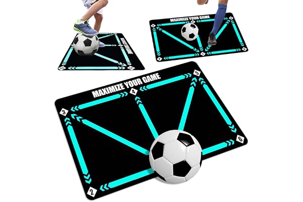 YUJUVI Tapis Football Entrainement 90 x 60 cm Tapisn d'entraînement Foot Antidérapant pour Football Dribble Footstep Pratique de Contrôl